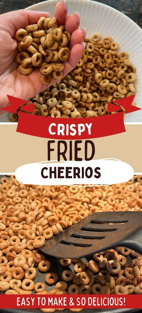 Discover the blissful union of butter and crunch with our fried Cheerios recipe, suitable for any occasion. Whether it's a delightful brunch addition or a crowd-pleasing party snack, these golden nuggets of joy will steal the show. Enjoy buttered bliss today. #ButteredBliss #OccasionSnack #BrunchDelight Cherios Recipes, Fried Cheerios, Hot Buttered Cheerios, Buttered Cheerios, Yellow Cake Mix Cookies, Cheerios Snacks, Cheerio Treats, Cheerios Recipes, Honey Nut Cheerios