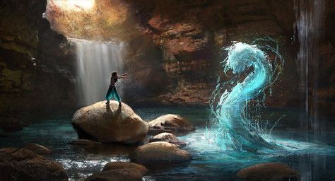 Water Bender by Lloyd Allan Water Bender, Water Powers, Magic Aesthetic, Air Bender, Avatar Aang, Fantasy Book, Fantasy Aesthetic, Arte Fantasy, 판타지 아트