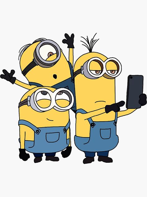 "Minion group" Sticker for Sale by cheesncrackers | Redbubble Minions Cartoon Drawing, Printing Designs On T Shirts, Cartoon Design Ideas, Minion Art Paintings, Minion Drawing Cute, Cartoon Design Characters, Friends Cartoon Drawing, Minion Doodle, 3 Friends Drawing