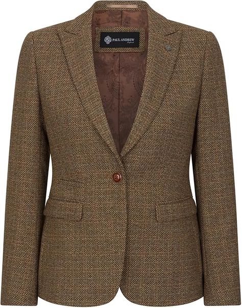 Women's Blazer Brown Tweed Tailored Fit Formal Jacket at Amazon Women’s Clothing store Formal Jackets For Women, Formal Jacket, Brown Tweed, Timeless Dress, Chic Accessories, Women's Wear, Amazon Women, Elegant Woman, Fashion Sense