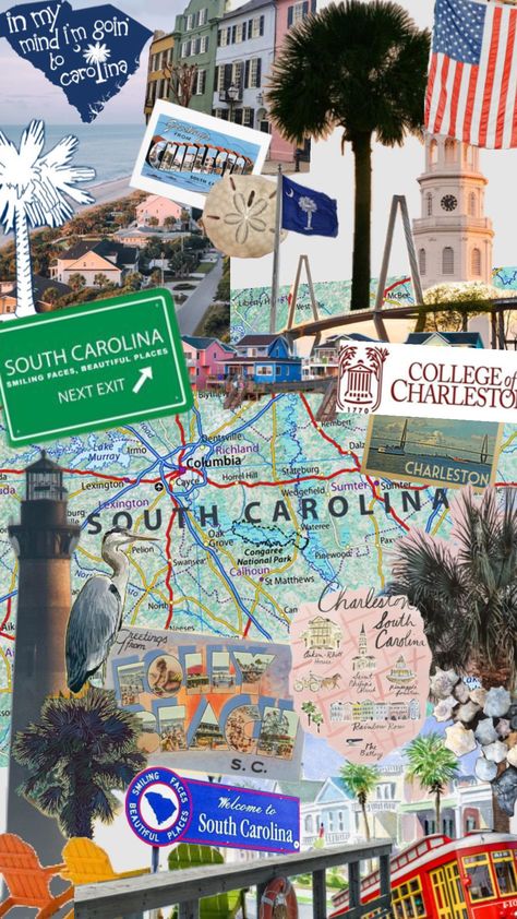 #charleston #southcarolina South Carolina Aesthetic, Carolina Aesthetic, Saint Matthew, College Of Charleston, Carolina Girl, Vision Board Inspiration, Spring Trip, Collage Making, Charleston South Carolina