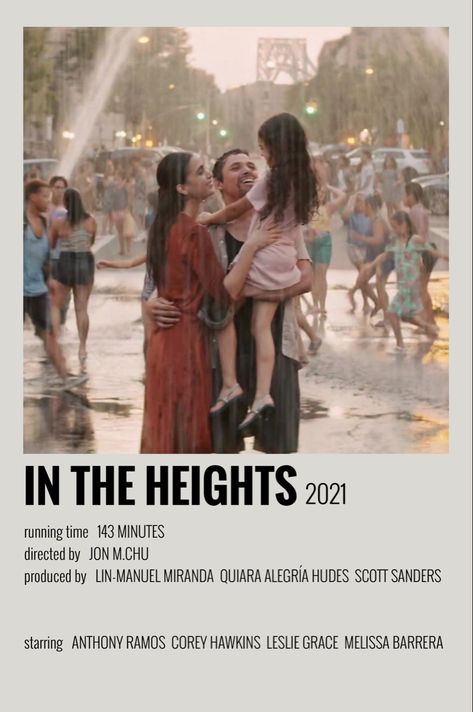 In The Heights Movie Poster, In The Heights Wallpaper, In The Heights Aesthetic, In The Heights Poster, Vanessa In The Heights, Playbill Poster, Musicals Theatre, In The Heights Movie, Alt Posters