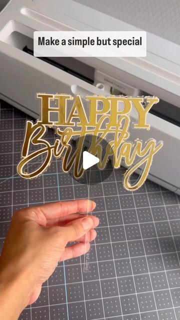 Roisin | Cricut UK Community Leader | Paper Crafter | Tutorials on Instagram: "AD| New to Cricut or working with paper? Then why not try this simple but very special beginner friendly cake topper! You can find it try on my Cricut Design Space Profile 🫶🏽

Did you get a cricut recently or have you recently started working with paper? Let me know what your first project was or what you are planning to make? Comment below....

#sweetevedesigns #cricut #cricutmade #cricutbeginner #cricutforbeginners #caketoppers #cricutcaketopper #diycaketopper #cricuthacks #cricuttips #cricuttutorials #cricutdesignspace 

✨Made on my @cricut @cricut_uk 
✨Cardstock by @therangeuk @hobbycrafthq 
✨Acetate by @cricut_uk 
✨Glues @bearlyarts" How To Make Cake Toppers Diy, Cricut Party Projects, Circuit Birthday Decorations, Cricut Projects Cake Toppers, How To Make Toppers For Cakes, Cake Toppers Tutorials, Topper For Cake, Party Cricut Projects, Diy Birthday Cake Topper Ideas