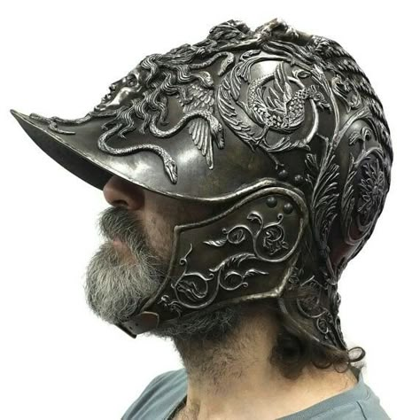 Armor Medieval, Armor Reference, Helmet Armor, Medieval Helmets, Piskel Art, Ancient Armor, Armor Clothing, Knights Helmet, Larp Armor