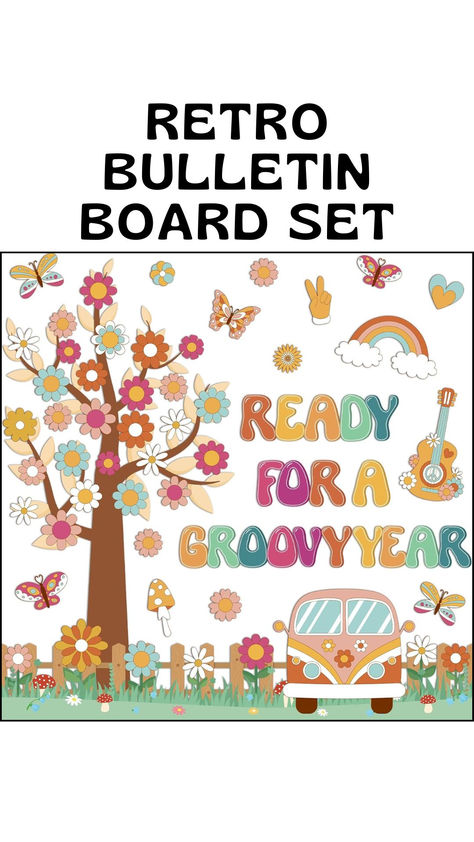 Groovy Classroom Decorations Retro Boho Tree Bulletin Board Set Hippie Daisy Cutouts Motivational Educational Bulletin for Elementary Preschool Back to School Wall Decoration Teachers Supplies Groovy Bulletin Board Ideas, Retro Bulletin Board Ideas, Teachers Supplies, Tree Bulletin Board, Preschool Back To School, Groovy Classroom, Groovy Theme, Bulletin Board Tree, School Wall Decoration