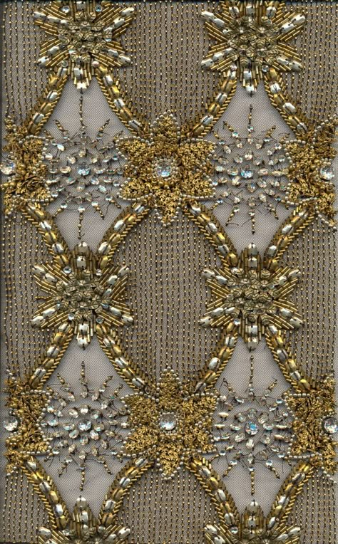 #geometric embellishments Bead Embroidery Tutorial, Couture Embroidery, Bead Sewing, Hand Work Embroidery, Hand Work Blouse Design, Seed Bead Tutorial, Embroidery On Clothes, Handwork Embroidery Design, Embroidery Designs Fashion