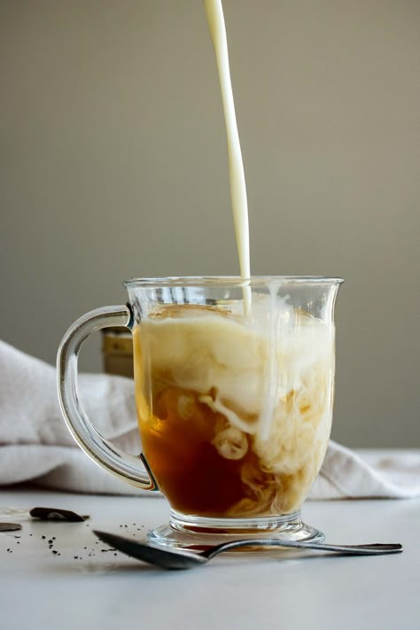 Iced London Fog (Earl Grey Tea Latte) – Milk and Pop London Fog Tea Aesthetic, Tea With Milk Aesthetic, Earl Grey Tea Aesthetic, Tea Latte Aesthetic, Milk In Coffee, Iced London Fog, Milk Tea Aesthetic, Iced Milk Tea, Earl Grey Milk Tea