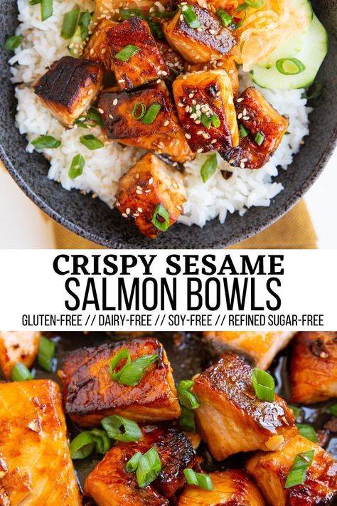 Soy Free Salmon Recipe, Salmon Macro Recipe, Stove Top Dinners Healthy, Healthy Recipes With Macros, Healthy Asian Salmon Recipes, Healthy Dinner Recipes For Two Salmon, Puerto Rican Salmon Recipes, Macro Salmon Recipes, Asian Sauce For Salmon