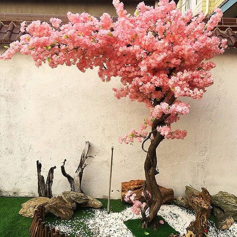 Amazon.com: Artificial Cherry Blossom Tree - Large Pink Silk Flower for Indoor Outdoor Party, Restaurant, Mall - Wedding Decoration : Home & Kitchen Blossom Tree Wedding, Cherry Blossom Decor, Artificial Cherry Blossom Tree, Pink Cherry Blossom Tree, Party Restaurant, Hanging Vines, Flower Bar, Sakura Tree, Faux Tree