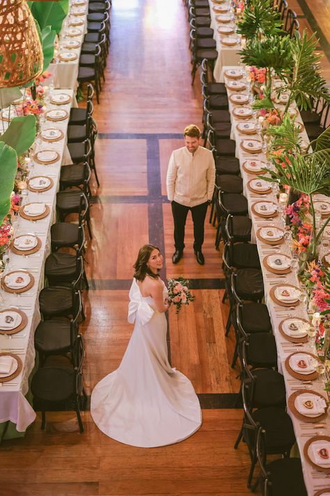 Subdued Elegance and Bold Details | Philippines Wedding Blog Wedding Filipiniana, Pinoy Wedding, Wedding Reception Aesthetic, Reception Aesthetic, Filipiniana Wedding Theme, Being A Minimalist, Filipiniana Wedding, Philippine Wedding, Filipino Wedding