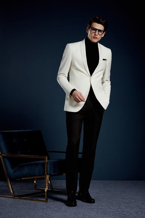 A first look at the new Reiss Autumn/Winter 2016 menswear collection which… Cocktail Party Outfit Men, Turtleneck Outfit Men, White Blazer Men, Cocktail Attire Men, Party Outfit Men, Cocktail Party Outfit, Blazer Outfits Men, Turtleneck Outfit, Dress Suits For Men