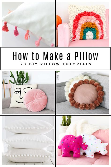 Pillows add color and dimension to your decor, PLUS they are an easy way to re-do or freshen up a room. Here is a list of 12 favorite pillow tutorials! via @somewhatsimple Different Pillow Shapes, Pillow Case Decorating Ideas, Diy Funky Pillows, Pillow Shapes Diy, Small Pillows Decor, Easy Pillows To Sew, Homemade Throw Pillows, Throw Pillow Sewing Pattern, Sew Throw Pillow Cover