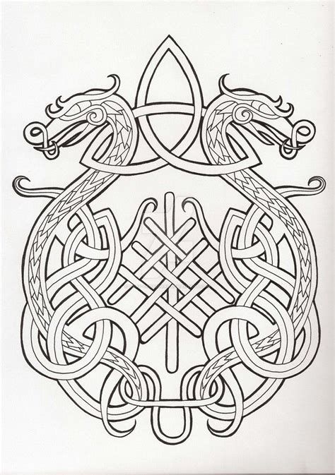 #vikings #viking #norse #norsemythology #ancient #ancientwarriors #oldworkers #ancientwisdom Celtic Protection Symbols, Rune Vichinghe, Viking Drawings, Celtic Knot Dragon, Viking Knotwork, Celtic Dragon Tattoos, Arte Viking, Viking Pattern, Symbole Viking