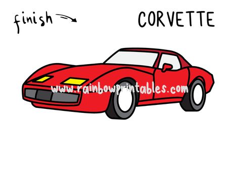 Toy Car Drawing, Corvette Drawing, Car Drawing For Kids, Corvette Classic, Simple Toys, Corvette Convertible, Car Drawing, True American, American Classic Cars