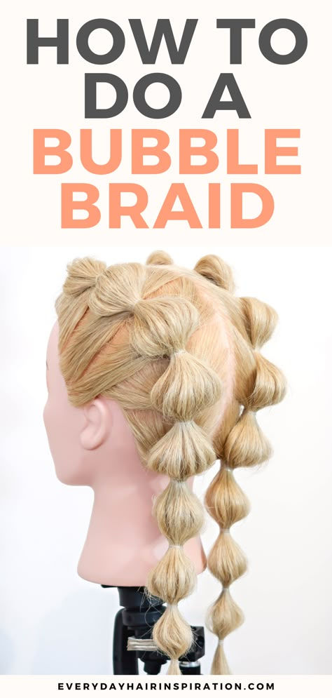 easy bubble braid Double Bubble Braid, Softball Hair, Bubble Braid, Softball Hairstyles, Bubble Ponytail, Bubble Braids, Shorthair Hairstyles, Pigtail Braids, Dutch Braid