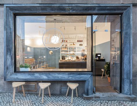 Gallery of Portugal in Small-Scale: 15 Architecture Projects Under 25m² - 4 Cafeteria Design, Coffee Shop Concept, Deli Cafe, Deli Shop, Small Coffee Shop, Cafe Shop Design, Small Cafe, Coffee Shops Interior, Concept Ideas