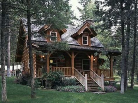 Writer Retreat, Small Log Cabin Plans, Log Cabin House, Log Cabin Plans, How To Build A Log Cabin, Cozy Log Cabin, Little Cabin In The Woods, Log Cabin Ideas, Small Log Cabin