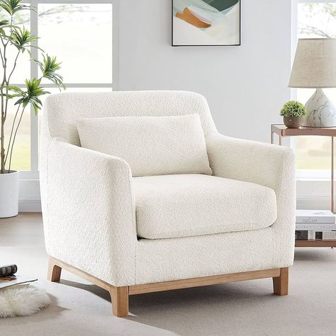 Amazon.com: VANOMi Extra Deep Accent Chair, Fabric Upholstered Comfy Reading Armchair for Living Room, Bedroom Single Seat Sofa Chair with Wood Base, Lamb Fabric : Home & Kitchen Oversized Accent Chair, Reading Armchair, Armchair Bedroom, Single Seat Sofa, Comfy Reading, Single Sofa Chair, Comfy Chairs, Bedroom Chair, Single Sofa