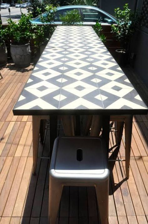 Hi there! I am at the planning stages of making an Outdoor Dining Table approximately 2400x1200 in size and I am wanting to tile the table top within... Diy Tile Table Top, Diy Outdoor Table Top, Diy Tile Table, Tiled Patio, Tile Patio Table, Tile Table Top, Outdoor Table Top, Table Tile, Patio Table Top