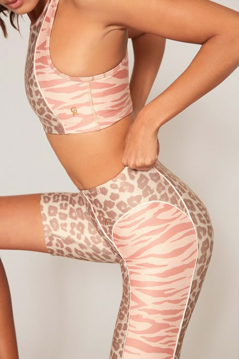 Unique Workout Clothes, Printed Activewear, Gym Fashion Women, Activewear Trends, Luxury Activewear, Gender Fluid Fashion, Unique Workouts, Activewear Print, Animal Print Fashion