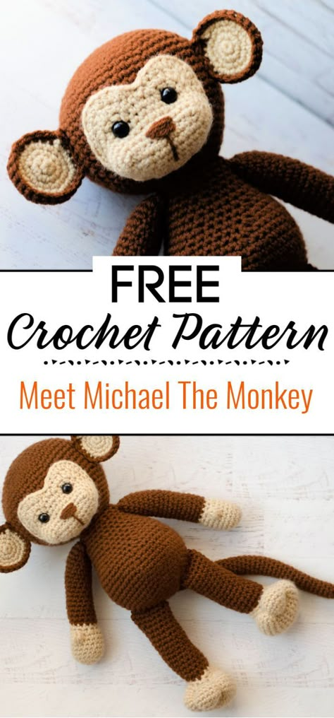 Crochet Monkey Pattern, Monkey Crochet, Happy Monkey, Monkey Toy, Crochet Monkey, Crochet Lovey, Monkey Pattern, Crochet Toddler, Pola Amigurumi