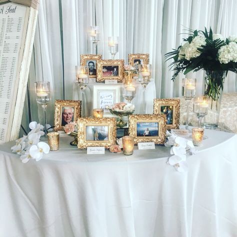 Pictures For Table Decorations, Boho Memorial Table, Memorial Table At Wedding Display Receptions, Picture Frame Table Decor, In Memory Of Wedding Table, Memorial Service Ideas Decor, Wedding Memory Table Ideas Display, Remembrance Table At Wedding Ideas, Wedding Memorial Table Ideas Display