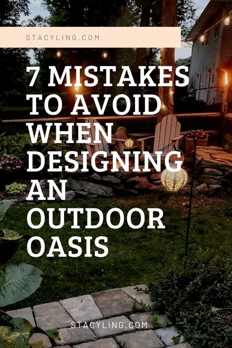 Looking for ways to enjoy your backyard? Avoid these mistakes when creating a backyard living space. Create outdoor living spaces you'll use and enjoy all season long with these tips. #backyardideas #backyardliving #backyarddeck #backyardpatiodesigns #deck #patio #firepit #backyardfirepit #backyardmakeover #backyardoasis #outdoorliving #outdoorlivingspacecovered #outdoorlivingdesign #outdoorpatioideas #deckideas #deckdesign #deckdecorating #patiodecoratingideas #patiodesign #patiofurnitureideas Backyard Firepit Area, Deck Fire Pit, Fire Pit Landscaping, Backyard Fireplace, Cozy Backyard, Outdoor Living Design, Easy Landscaping, Fire Pit Area, Fire Pit Designs