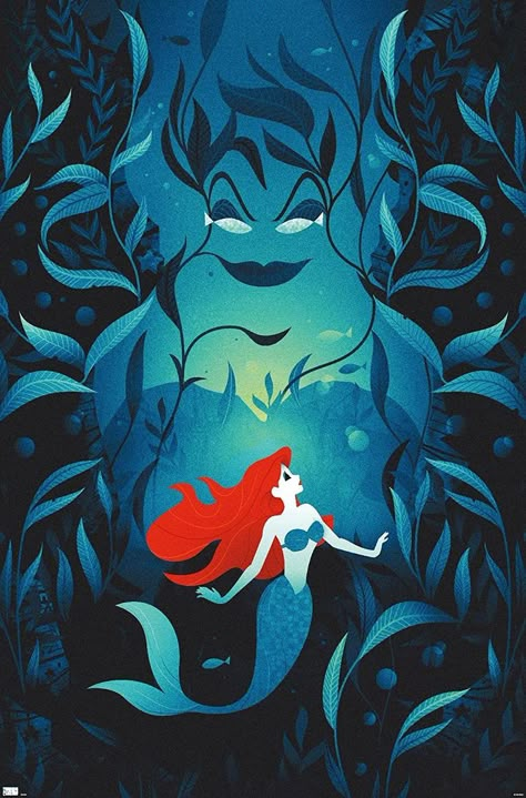 Disney Poster, Deco Disney, Disney Wall Art, Good Vs Evil, Creative Collaboration, Evil Disney, Mermaid Wallpapers, Disney Wall, Disney Posters