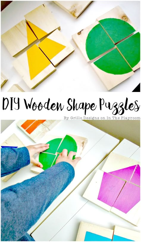 Perlengkapan Bayi Diy, Wooden Shape Puzzle, Diy Toddler Toys, Diy Montessori Toys, Montessori Diy, Diy Montessori, Baby Toys Diy, Learning Shapes, Diy Kids Toys