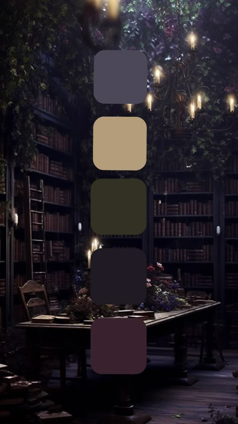 Lovely Libraries and Color, what more do we need? Haunted Forest Color Palette, Dark Green Room Color Scheme, Witchy Aesthetic Color Palette, Gothic Pallete Color, Dark Rich Color Palette, Dark Branding Color Palette, Moody Color Palettes For Living Rooms, Witch Aesthetic Colour Palette, Moody Color Pallet