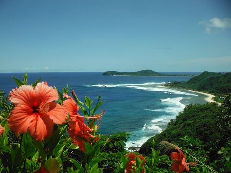 A view of Aunuu Island from a scenic point in the village of Tula, Eastern side of American Samoa.  (Leatutufu) Samoa Aesthetic, Tropical Pictures, Landscape Tropical, Island Aesthetic, Tropical Water, Hawaii Photography, Tropical Landscape, American Samoa, Scenic View