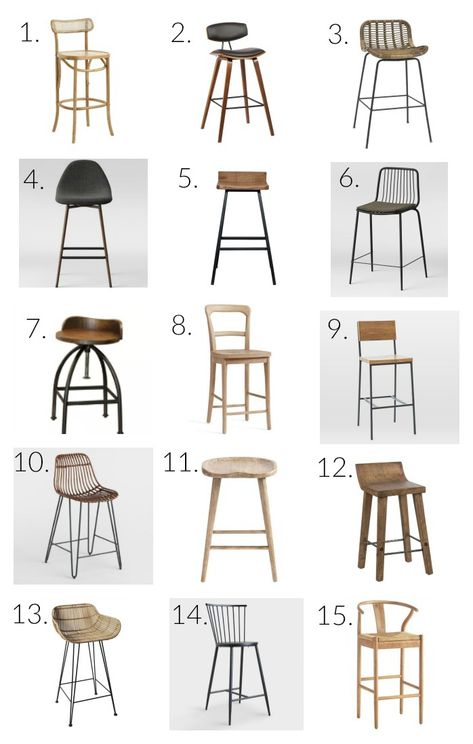 Barstools In Kitchen Minimalist, Kitchen Island Bar Stools Modern, Wooden Barstools, Modern Kitchen Stools, Counter Stools With Backs, Oak Bar Stools, Island Stools, Cool Bar Stools, Bar Stools Kitchen Island