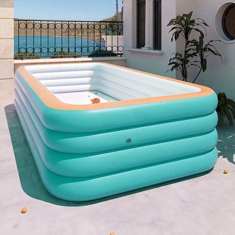 Large Inflatable Swimming Pool For Adults, Water Sports Family Outdoor Pool | SHEIN USA Rectangle Pool, Pool Colors, Inflatable Pool, Family Outdoor, Water Sports, Outdoor Pool, Fashion Online Shop, Sports Equipment, Swimming Pool