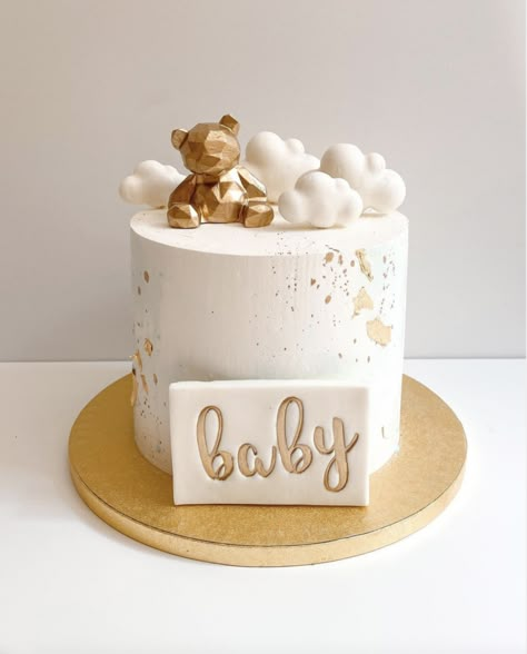 21+ Simple and Stunning Baby Shower Cakes for Boys Bear Baby Shower Cake Girl, Gateau Baby Shower Garcon, Simple Baby Shower Cake, Baby Shower Cakes Neutral, Bear Baby Shower Cake, Baby Shower Cake Designs, Baby Shower Cake Ideas, Baby Shower Simple, Bear Baby Shower Theme