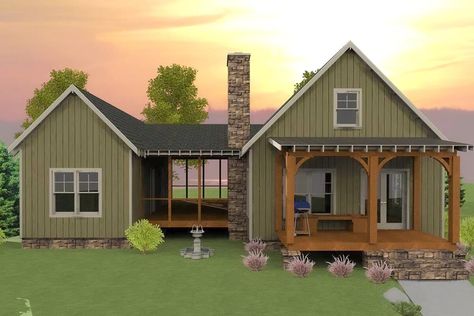 Dogtrot 3-Bedroom 2-Story House With Screened Porch (Floor Plan) Dogtrot House Plans, Dogtrot House, Dog Trot House Plans, Dog Trot House, Angels In America, House Plans 3 Bedroom, A Small House, Cottage Plan, Casa Exterior