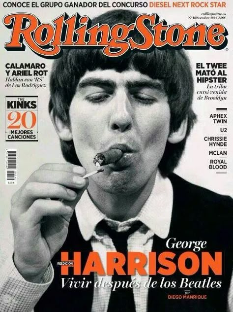 George Harrison on cover of Rolling Stone Magazine (October 2014) George Harrison Art, Rolling Stone Magazine Cover, Dr Hook, Beatles Memorabilia, Beatles Poster, Beatles George Harrison, Rolling Stone Magazine, Beatles George, Beatles John