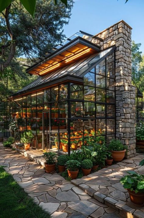 Greenhouse Decorating Ideas Exterior, Stained Glass Greenhouse, Greenhouse Gazebo, Enclosed Garden Structures, Greenhouse Library, Rooftop Greenhouse, Greenhouse Restaurant, Greenhouse Cafe, Outdoor Greenhouse