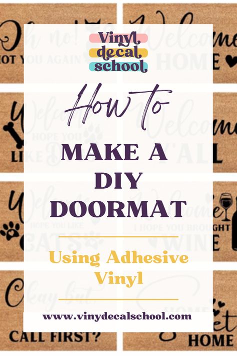 Painting Doormats Easy Diy, Diy Painted Welcome Mat, Diy Doormat Stencil, Classroom Door Mat, Personalized Welcome Mat, Homemade Door Mat, How To Make Door Mats, Diy Door Mat Ideas, Diy Outdoor Mat