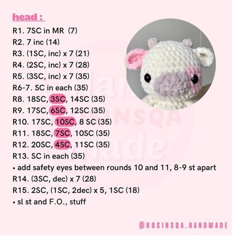 Free pattern @kosinsqa.handmade 🌻 . Please don’t forget to tag and follow the designer of the pattern when publishing your works… | Instagram Crocheted Cow, Crocheted Cow Pattern, Crochet Keychains, Crochet Tutorial Pattern, Quick Crochet Patterns, Mode Crochet, Pola Amigurumi, Crochet Keychain Pattern, Crochet Cow