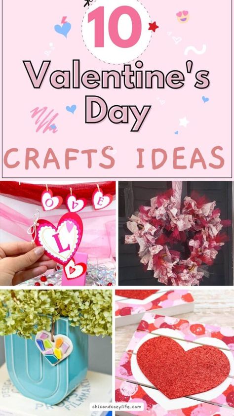 10+ Best DIY Valentine's Day Decor/Wreath Ideas - Chic & Cozy Valentine Wreath Diy, Adult Valentines, Crafts Valentines, Valentines Day Crafts, Valentine's Ideas, Valentines Day Activities, Diy Valentines Crafts, Valentine's Day Crafts, Creative Valentines