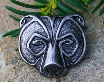 Viking Bear, Celtic Viking, Norse Jewelry, Celtic Pendant, Face Necklace, Bear Head, Viking Symbols, Bear Face, Viking Art