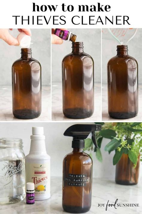 This thieves cleaner is an affordable, homemade, non-toxic, all-purpose cleaning spray that really works. Learn how to make this thieves household cleaner! Thieves Household Cleaner Recipe, Thieves Recipe, Diy Natural Laundry Detergent, Clean With Essential Oils, Thieves Cleaner Recipe, Zero Waste Sewing Patterns, Rowe Casa, Thieves Cleaning, Natural Oven Cleaner