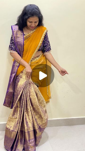 Saree Draping Styles For Brides, Saree With Dupatta On Shoulder, New Sarees 2024, Dupatta Saree Drape, Drapping Saree Designer, Designer Saree Draping Style, Saree Draping Styles With Dupatta, Two Saree Draping Styles, Saree And Dupatta Together