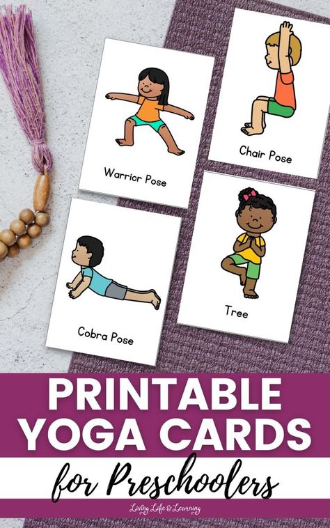 Printable Yoga Cards for Preschoolers Yoga Activities For Preschoolers, Yoga For Preschool, Toddler Yoga Poses, Printable Yoga Poses Free, Yoga Poses Drawing, Yoga Poses Easy, Yoga For Toddlers, Yoga For Preschoolers, Beginning Yoga Poses