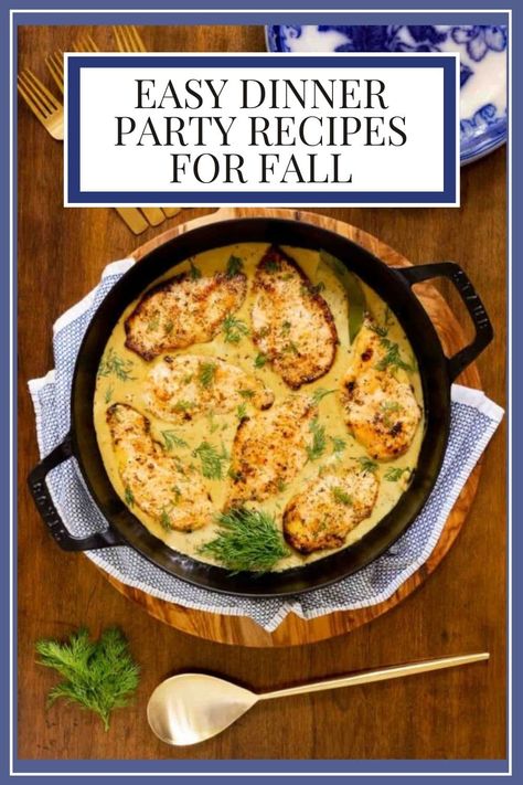 Easy Greek Dinner, Make Ahead Dinner Party, French Mustard Chicken, Greek Dinner Party, Dinner Party Entrees, Mustard Chicken Breast, Easy Dinner Party Recipes, Fall Dinner Ideas, French Mustard