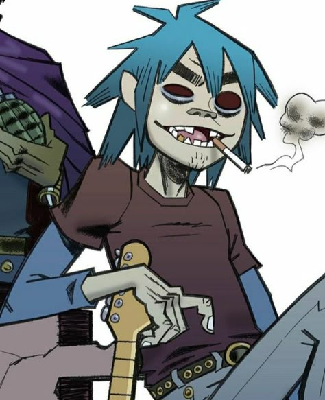 Gorillaz 2d, 2d Gorillaz, Gorillaz Fan Art, Cool Shoe, Jamie Hewlett, Gorillaz Art, Gorillaz, Blue Hair, Blur