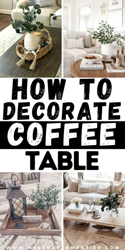 How To Decorate Coffee Table Coffee Table Decor Ideas Centerpieces, Farmhouse Decor For Coffee Table, Small Square Coffee Table Decor, Easy Coffee Table Decor, Centerpiece For Coffee Table Ideas, How To Decorate A Tray Living Room, Wooden Coffee Table Decor Living Room, Decorate Table In Living Room, Style A Tray Coffee Tables