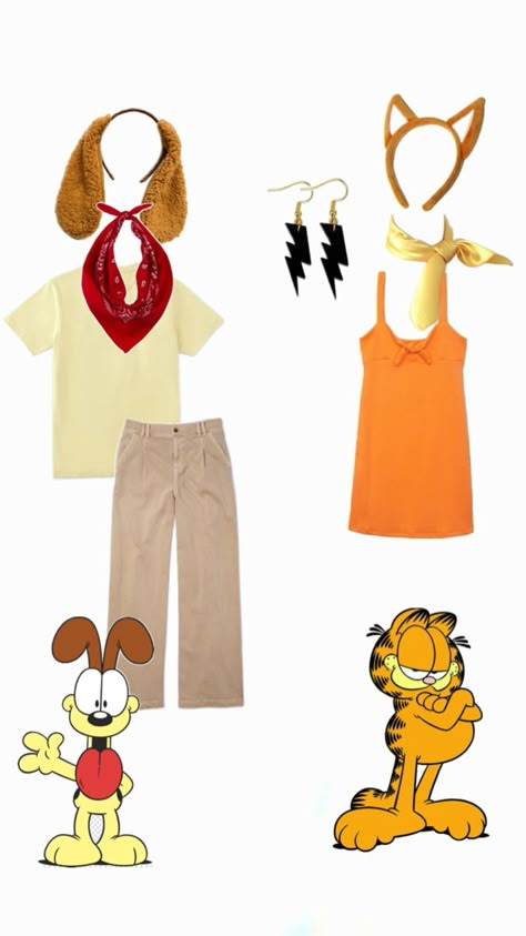 Garfield and Odie Halloween costume Tourist Halloween Costume, Garfield Costume, Cute Couple Halloween, Classy Halloween Costumes, Duo Costumes, Halloween Costumes For 3, Garfield And Odie, Clever Halloween Costumes, Classy Halloween