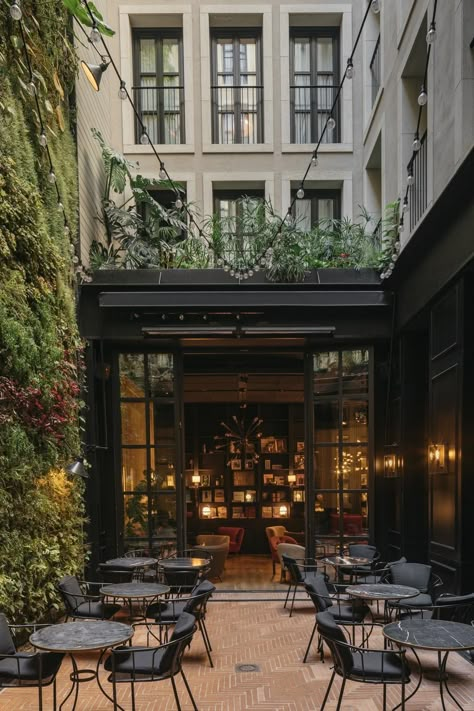 Barcelona Hotel Accomodation 2024: Guide to Spain's Best Luxury Stays - Vogue Australia Restaurant Courtyard, Restaurant Interior Design Modern, Hotels In Barcelona, Courtyard Restaurant, Luxury Restaurant Interior, Bistro Interior, French Courtyard, Courtyard Hotel, Barcelona Hotel