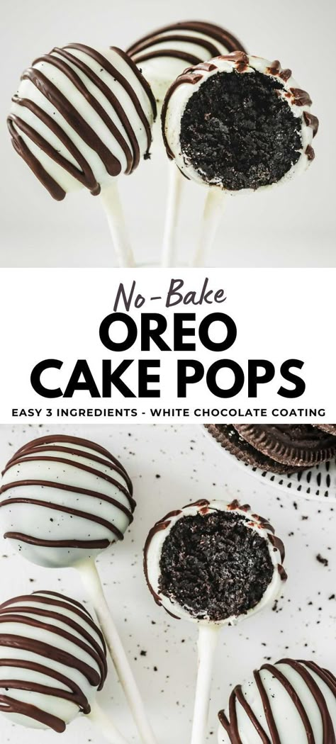 Whip up some amazing Oreo Cake Pops with just 3 ingredients, no baking needed! This simple recipe is perfect for any event, offering homemade treats that everyone will love. You'll mix crushed Oreos with cream cheese, then dip them in white chocolate for a heavenly finish. These easy, no-bake Oreo balls are fun to make and perfect for sharing, whether it's a special occasion or just because. Quick, easy, and utterly delicious – it's the perfect way to make something special with your own hands. Oreos Recipes, Oreo Cake Pops Recipe, No Bake Oreo Cake, Easy Oreo Cake, Oreo Cake Balls, Christmas Oreo, Holiday Deserts, Oreo Cake Pops, Cake Pop Recipe Easy